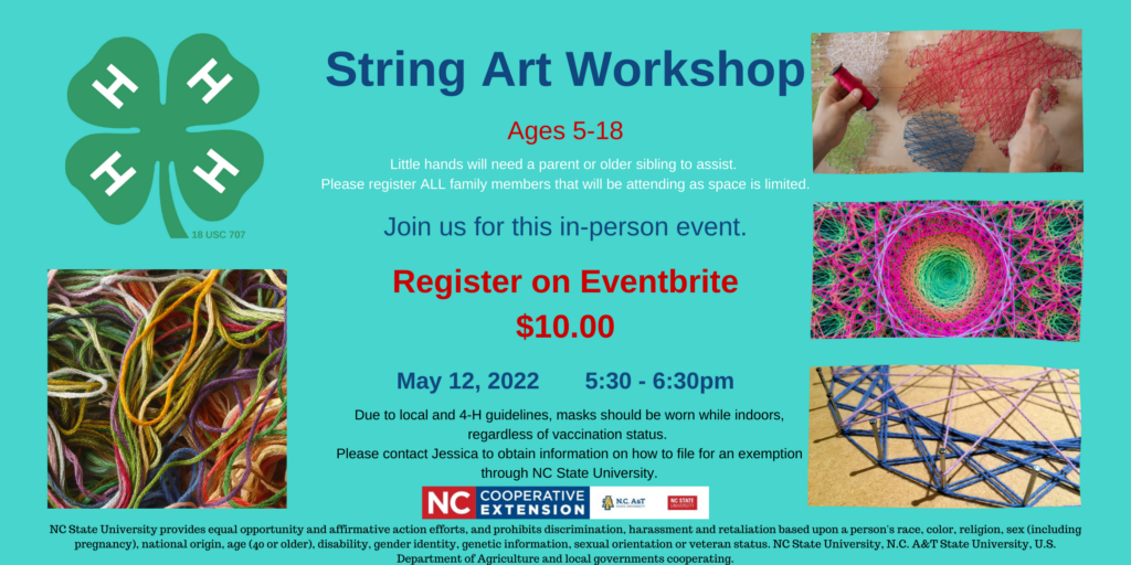 4-H Clover Class Series – String Art Workshop | N.C. Cooperative Extension